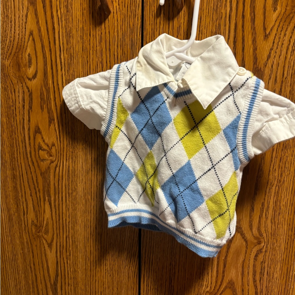 OshKosh B'gosh Blue and Yellow Button Down Shirt